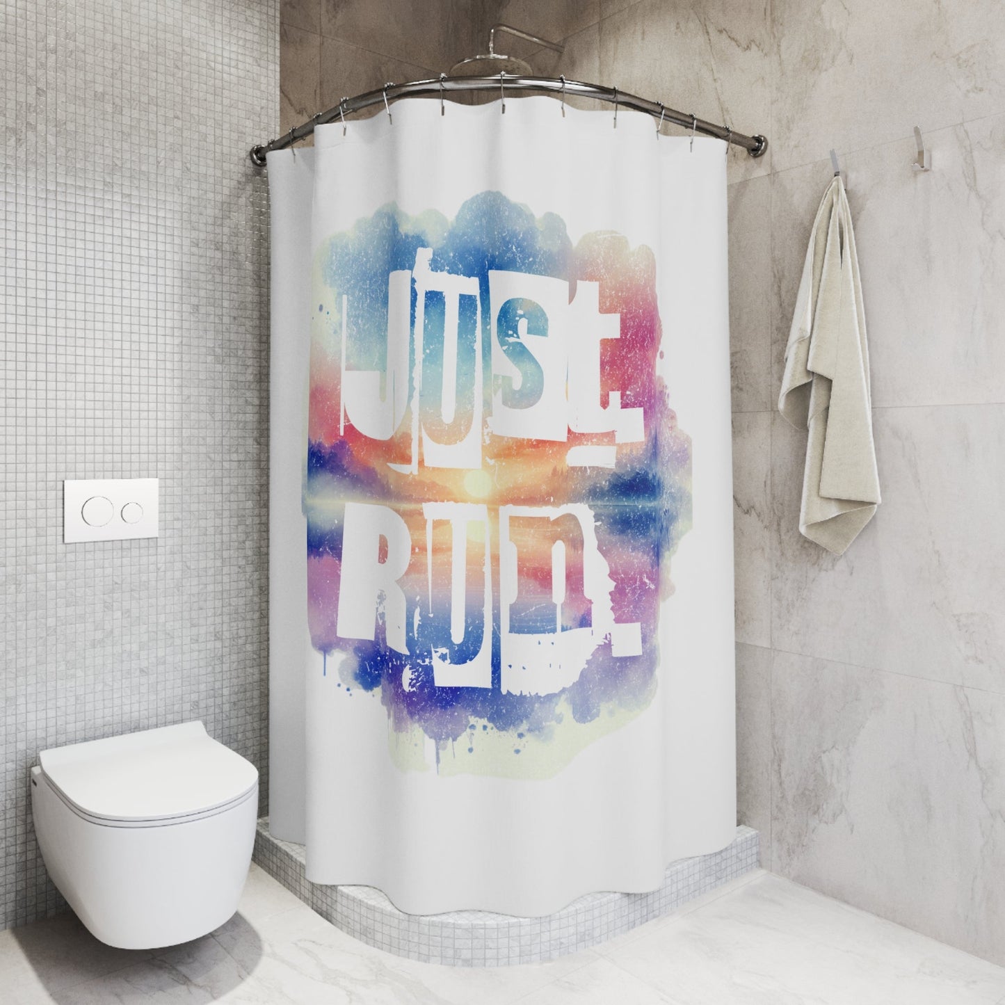 Just Run - Motivational Shower Curtain - Forward Gear Athletics
