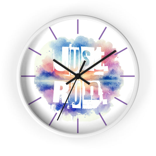 Just Run Motivational Wall Clock - Colorful Home Decor for Runners - Forward Gear Athletics