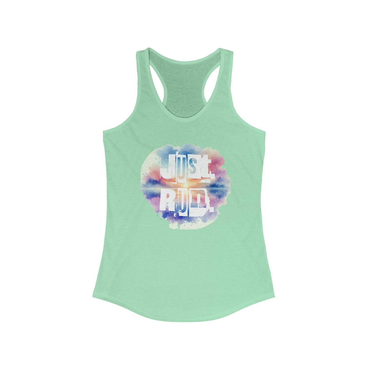 Just Run Watercolor - Women's Ideal Racerback Tank - Forward Gear Athletics