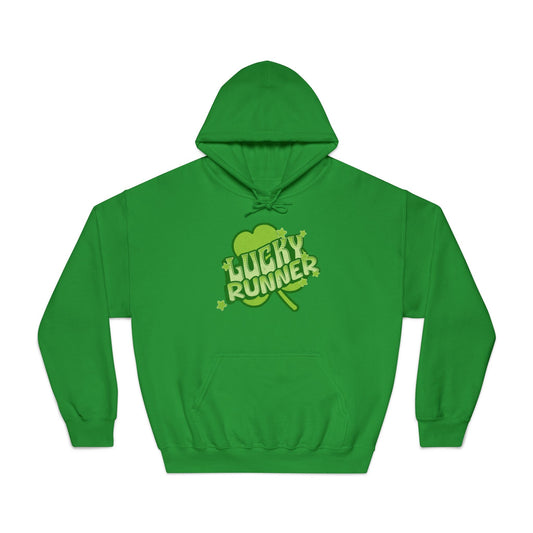 Lucky Runner Shamrock - Unisex DryBlend Hooded Sweatshirt - Forward Gear Athletics