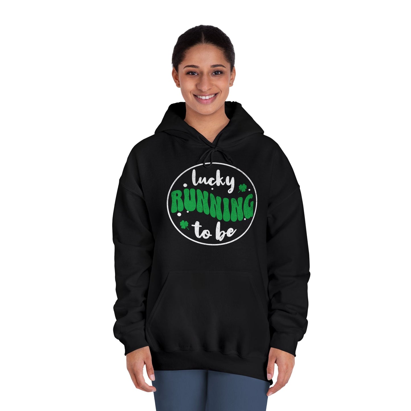 Lucky to be Running - Unisex DryBlend Hooded Sweatshirt - Forward Gear Athletics