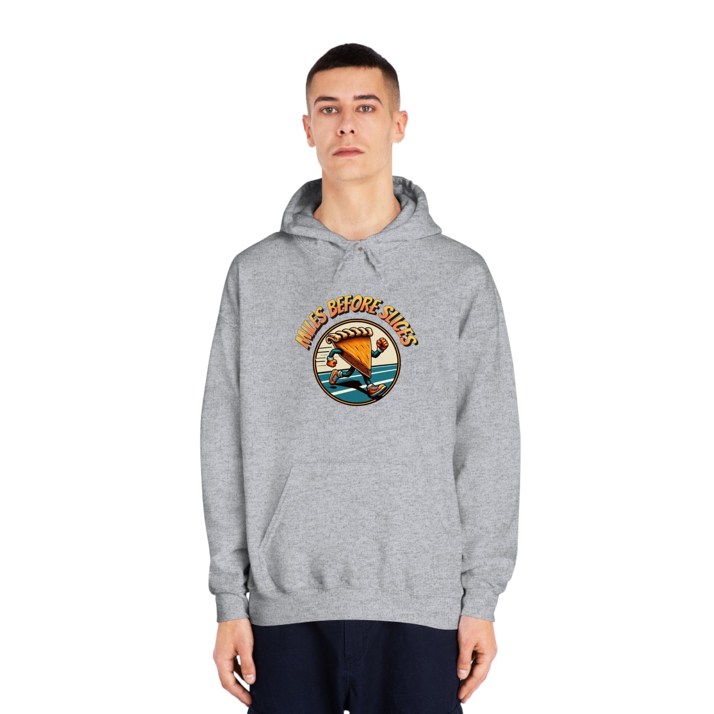 Miles Before Slices - Pumpkin Pie Runner - Unisex DryBlend® Hooded Sweatshirt - Forward Gear Athletics