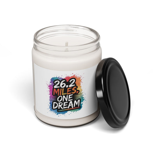 Motivational Scented Soy Candle - "26.2 Miles, One Dream" - 9oz - Forward Gear Athletics