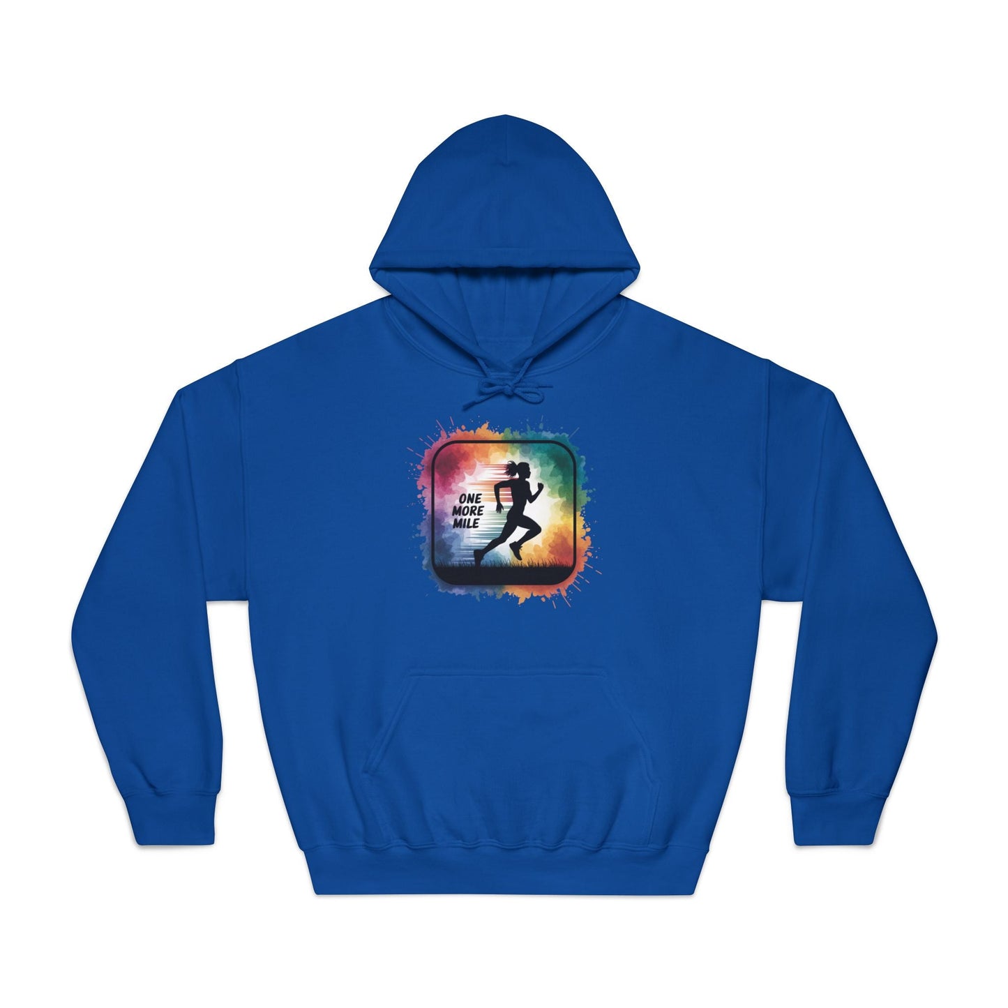 One More Mile Rainbow Woman Runner - Unisex DryBlend Hooded Sweatshirt - Forward Gear Athletics