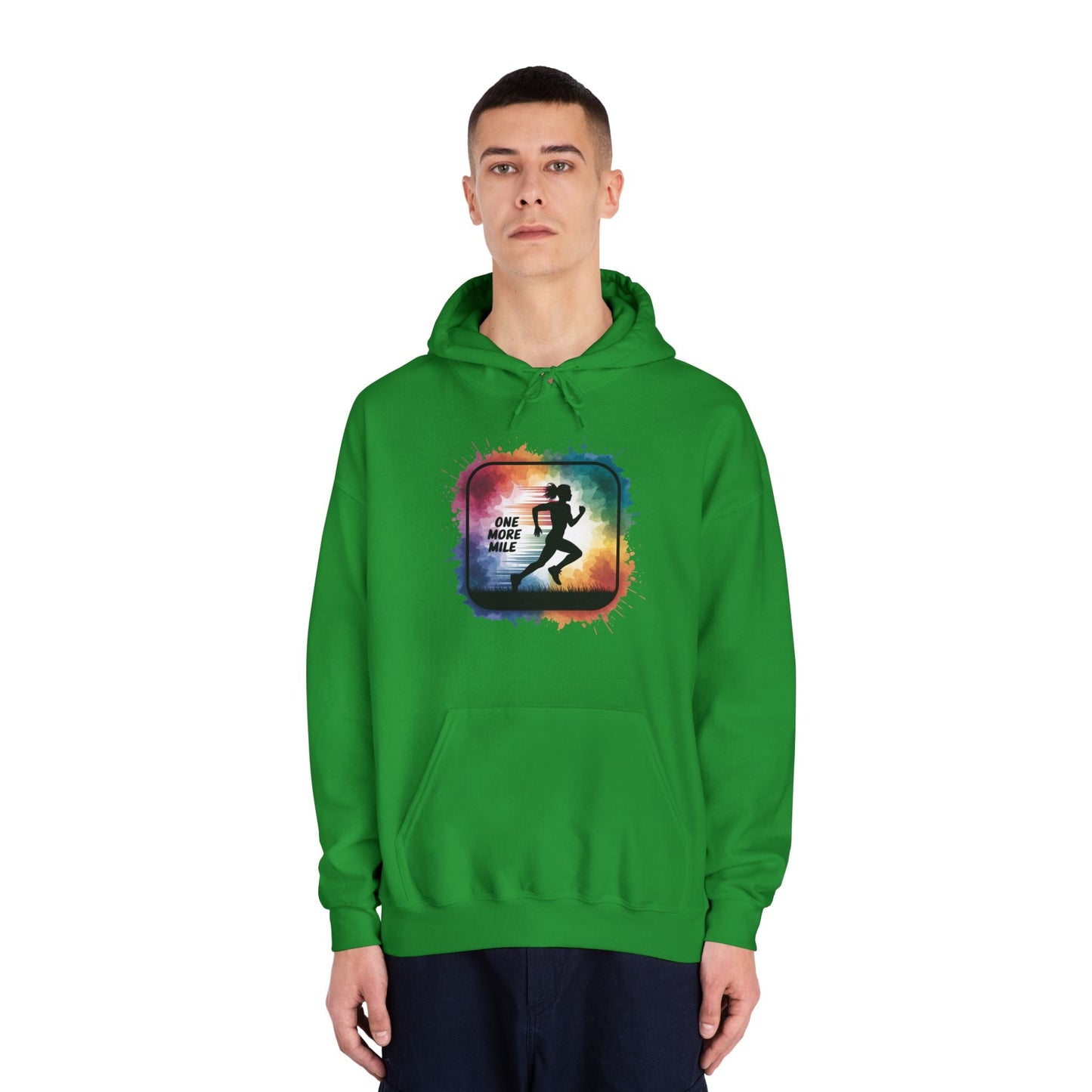 One More Mile Rainbow Woman Runner - Unisex DryBlend Hooded Sweatshirt - Forward Gear Athletics
