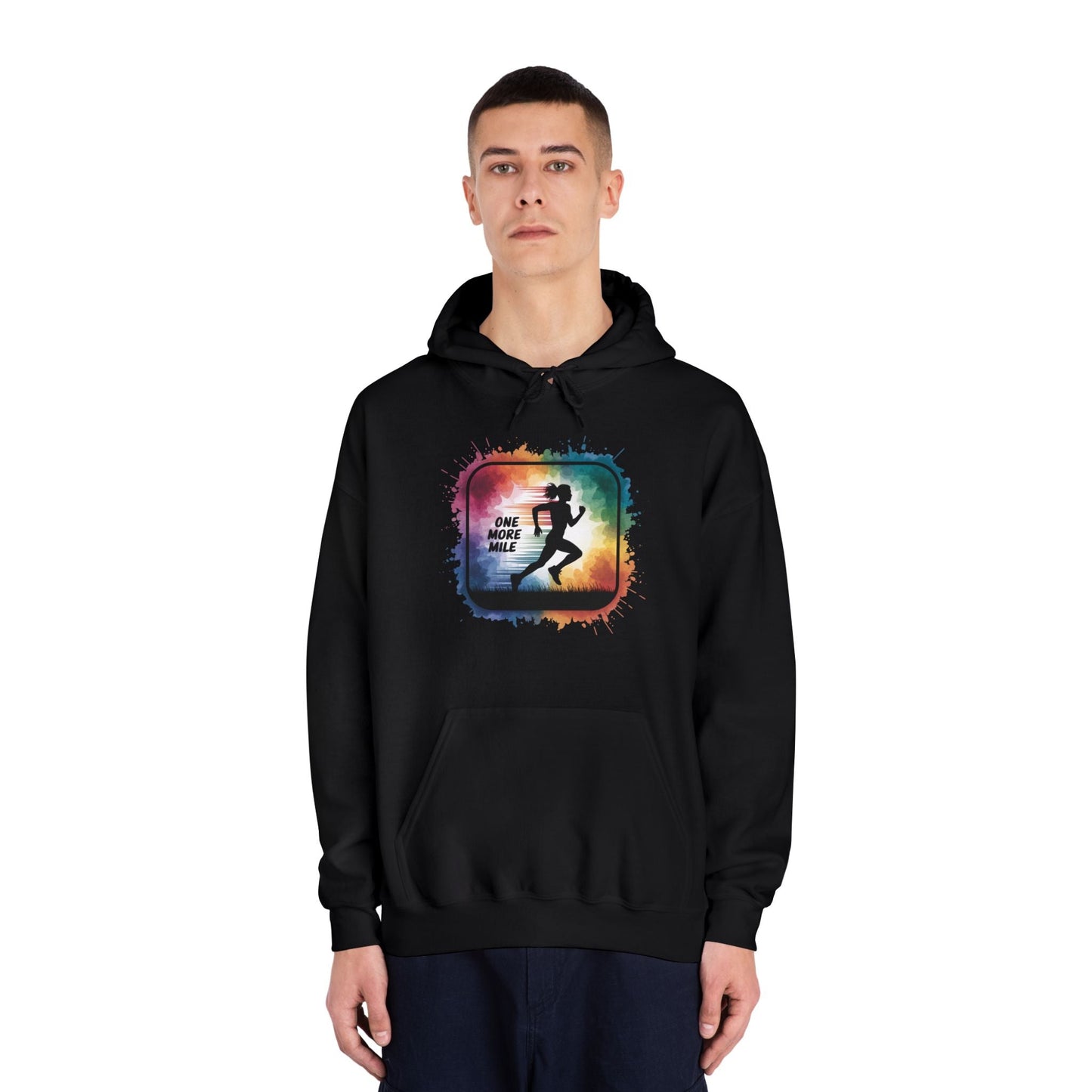 One More Mile Rainbow Woman Runner - Unisex DryBlend Hooded Sweatshirt - Forward Gear Athletics