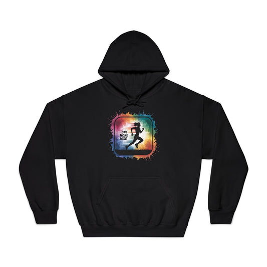 One More Mile Rainbow Woman Runner - Unisex DryBlend Hooded Sweatshirt - Forward Gear Athletics