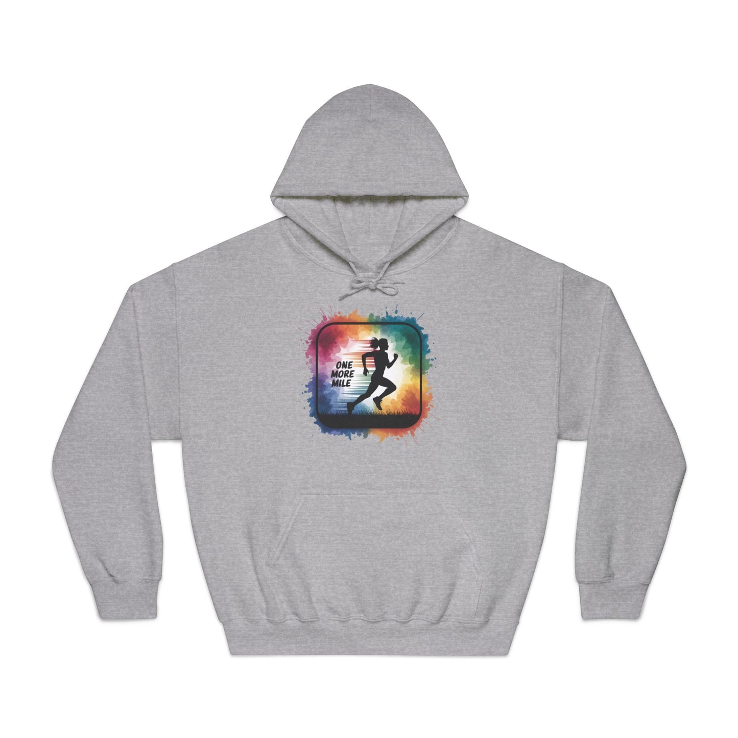One More Mile Rainbow Woman Runner - Unisex DryBlend Hooded Sweatshirt - Forward Gear Athletics