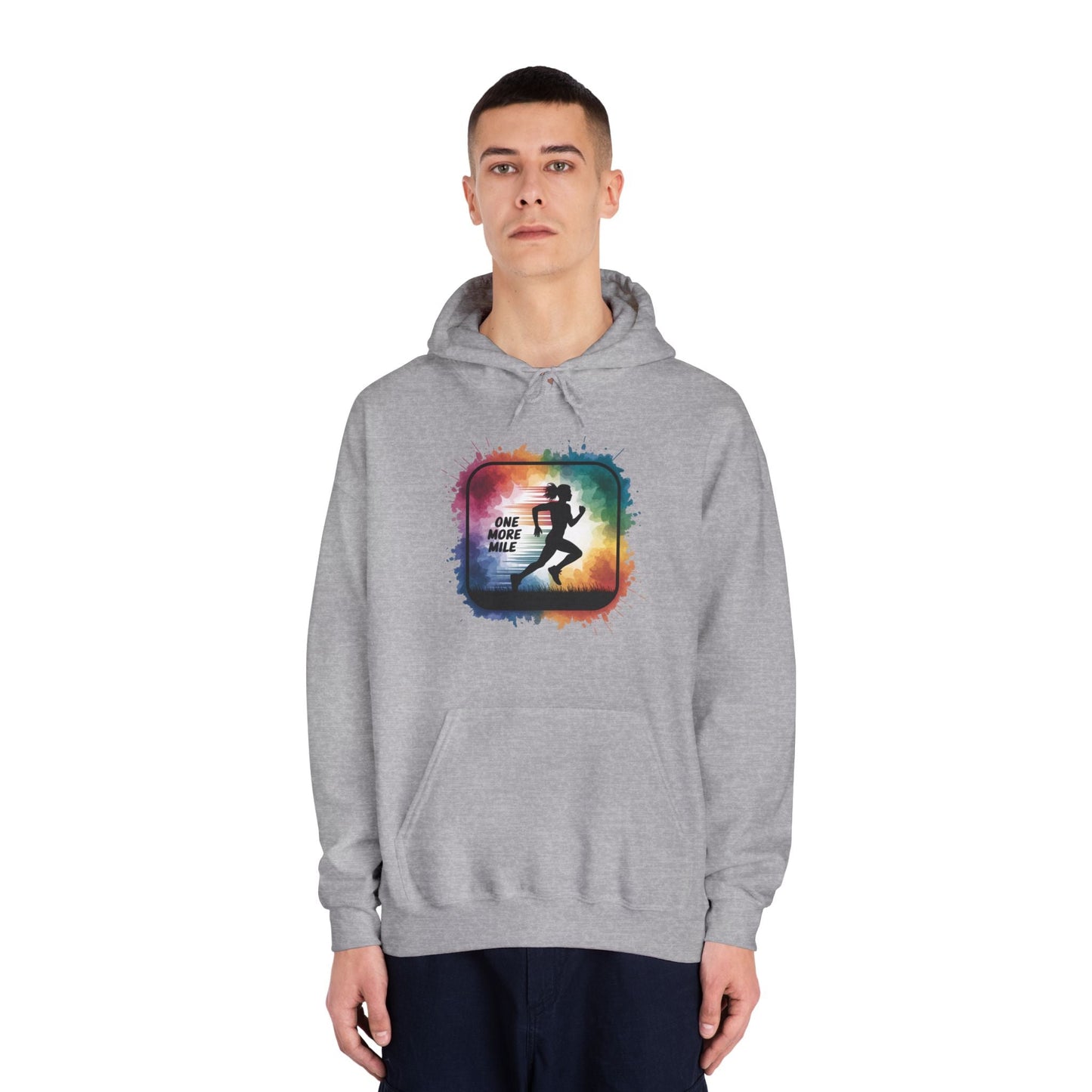 One More Mile Rainbow Woman Runner - Unisex DryBlend Hooded Sweatshirt - Forward Gear Athletics