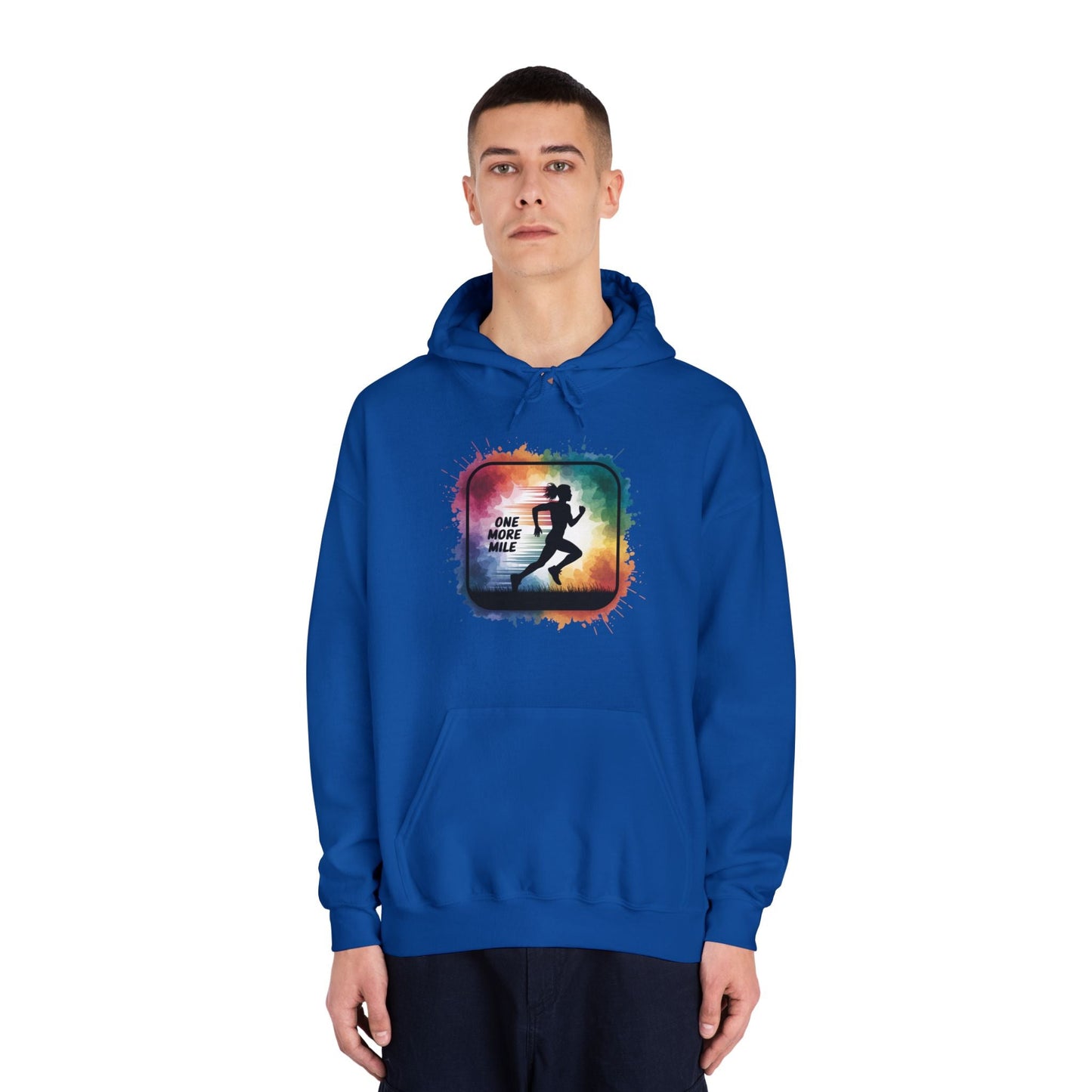 One More Mile Rainbow Woman Runner - Unisex DryBlend Hooded Sweatshirt - Forward Gear Athletics