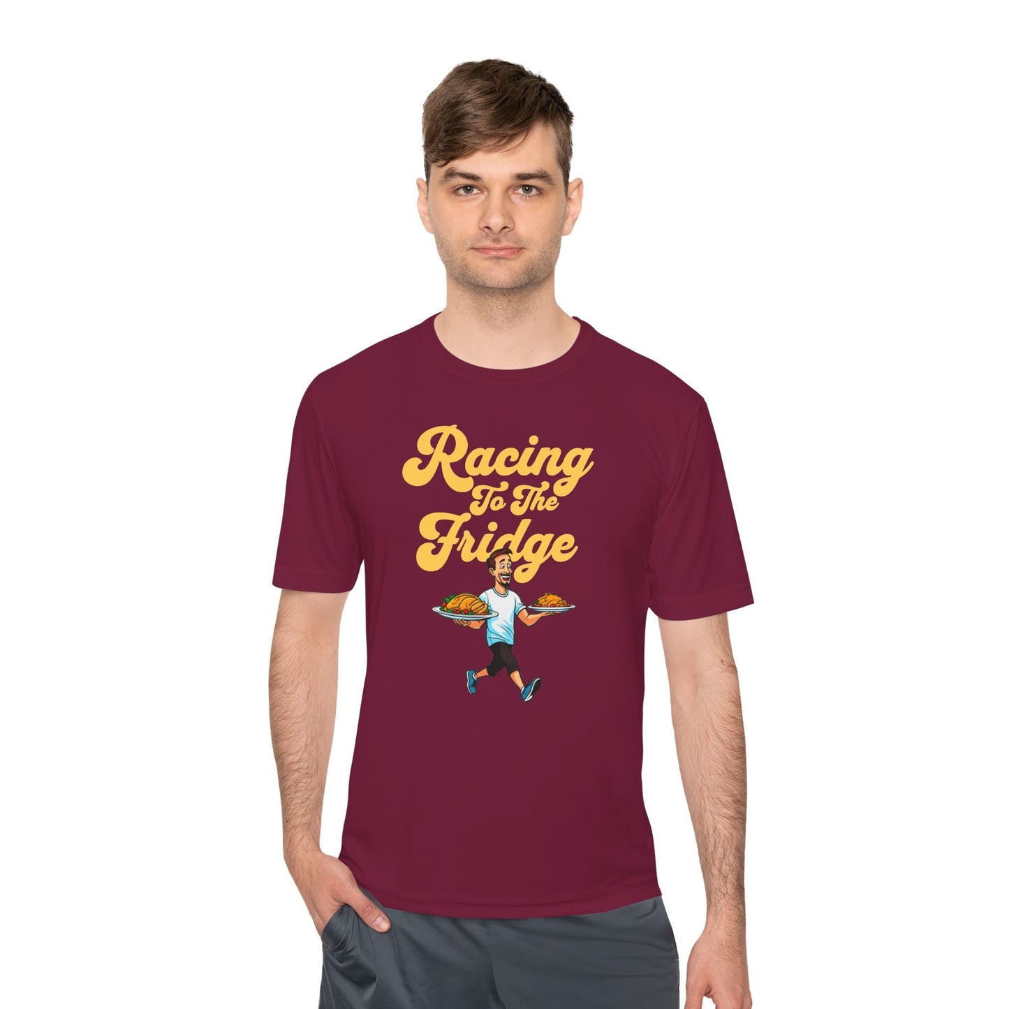 Racing to the Fridge - Men's - Unisex Moisture Wicking Tee - Forward Gear Athletics