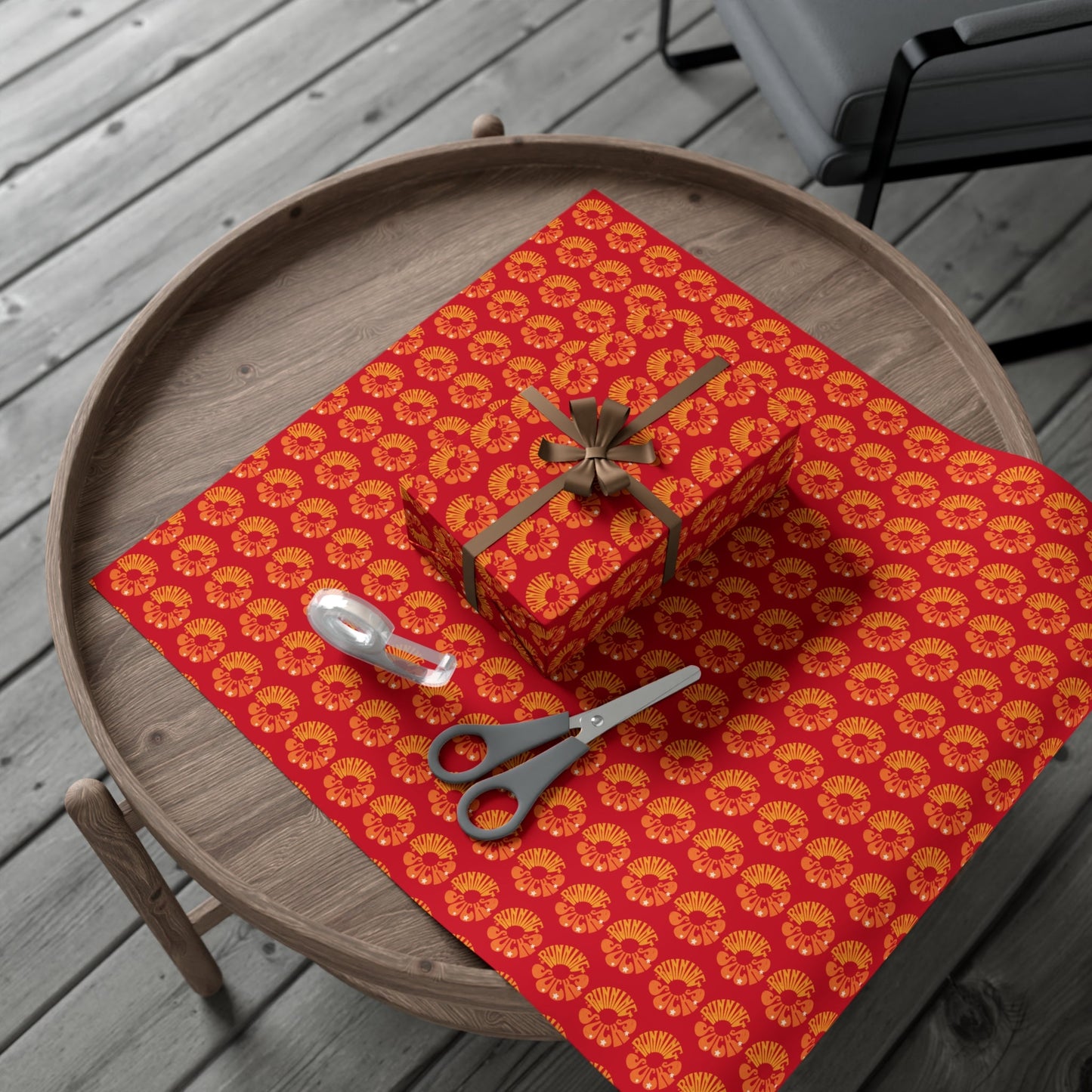 Retro Running Sucks - Running Themed Gift Wrapping Paper - Orange on Red - Forward Gear Athletics