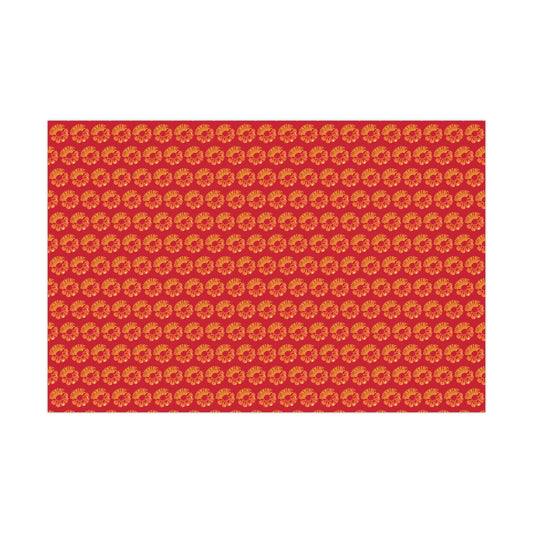 Retro Running Sucks - Running Themed Gift Wrapping Paper - Orange on Red - Forward Gear Athletics
