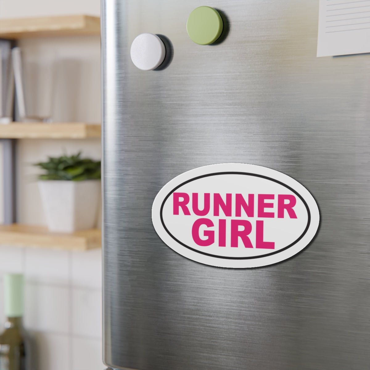 RUNNER GIRL - Triathlon - Oval Die - Cut Magnet 5 x 3 - Forward Gear Athletics