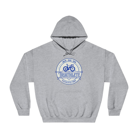 Triathlete - Master of All Three (Blue) - DryBlend® Hooded Sweatshirt - Forward Gear Athletics