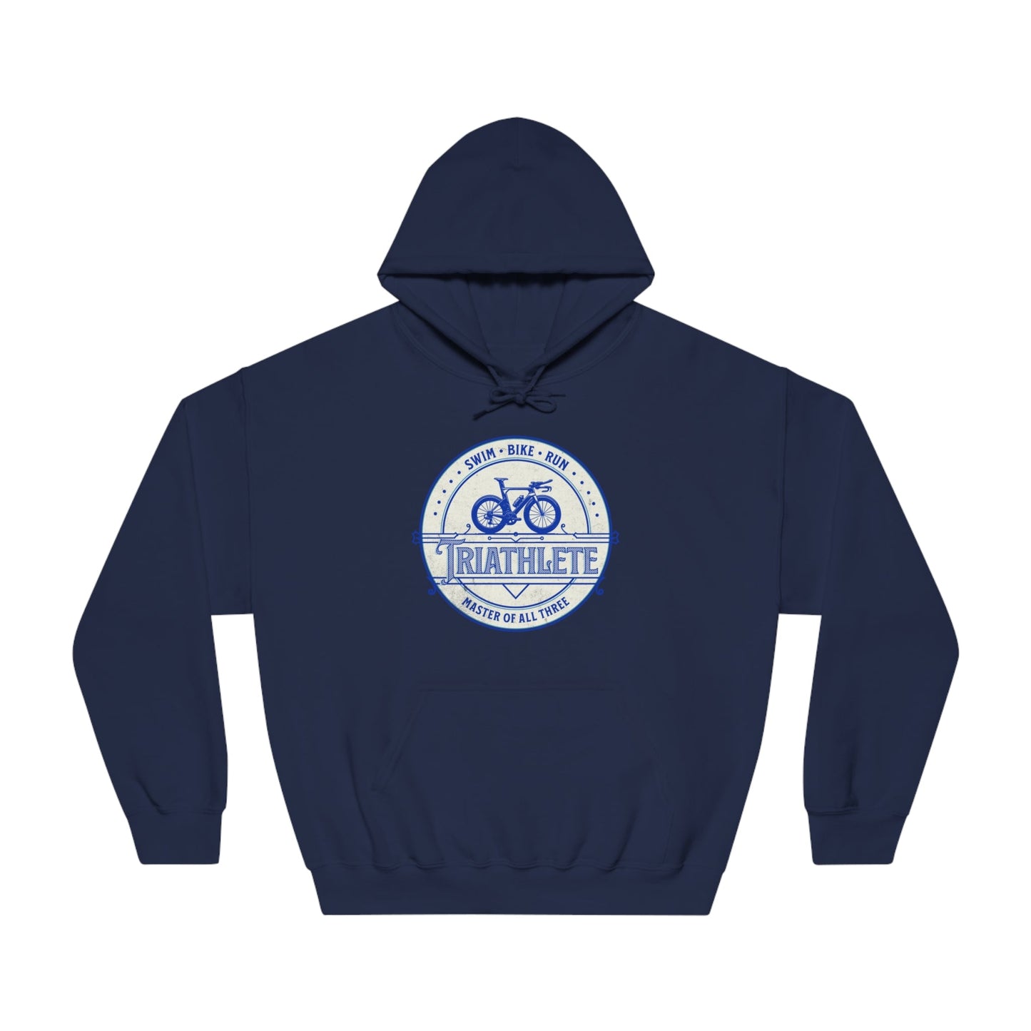 Triathlete - Master of All Three (Blue) - DryBlend® Hooded Sweatshirt - Forward Gear Athletics