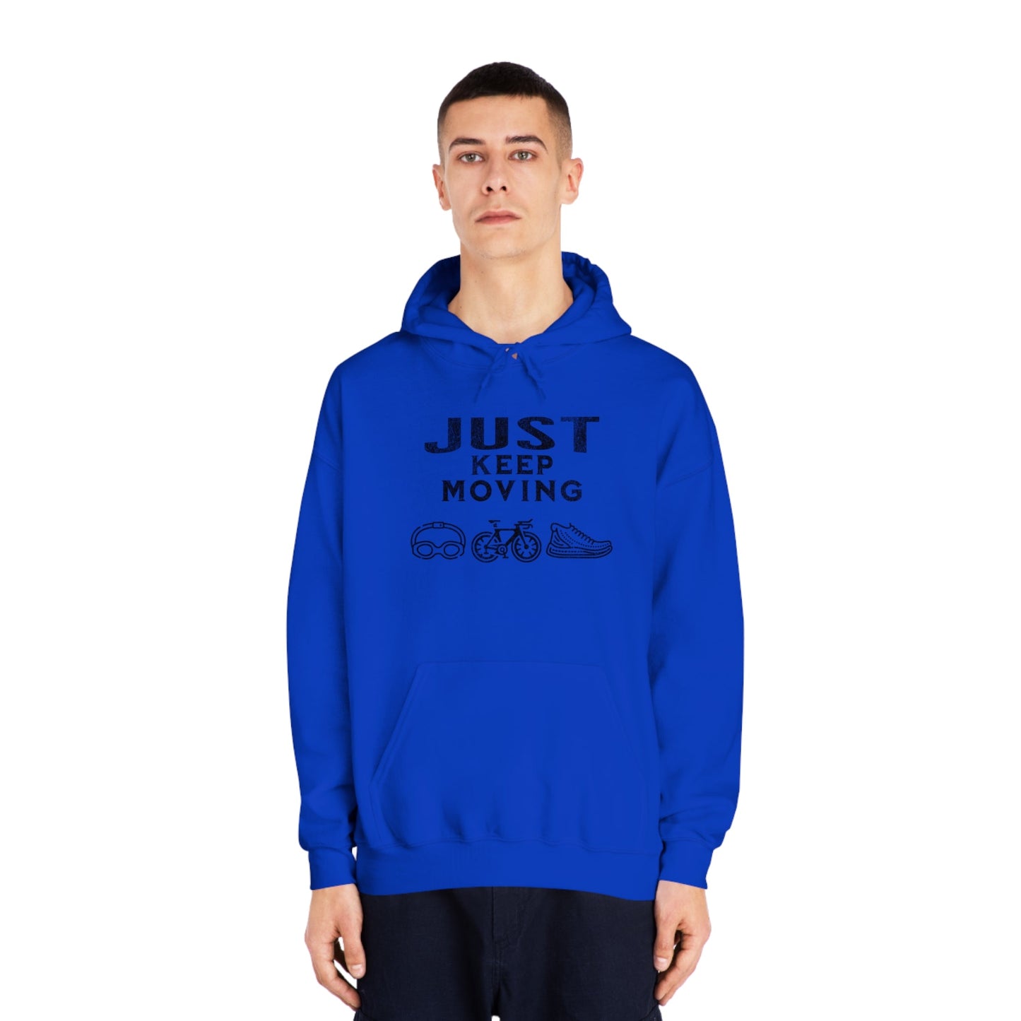 Triathlon - Just Keep Moving, All 3 Logos (Black print) Hoodie - Unisex - Forward Gear Athletics