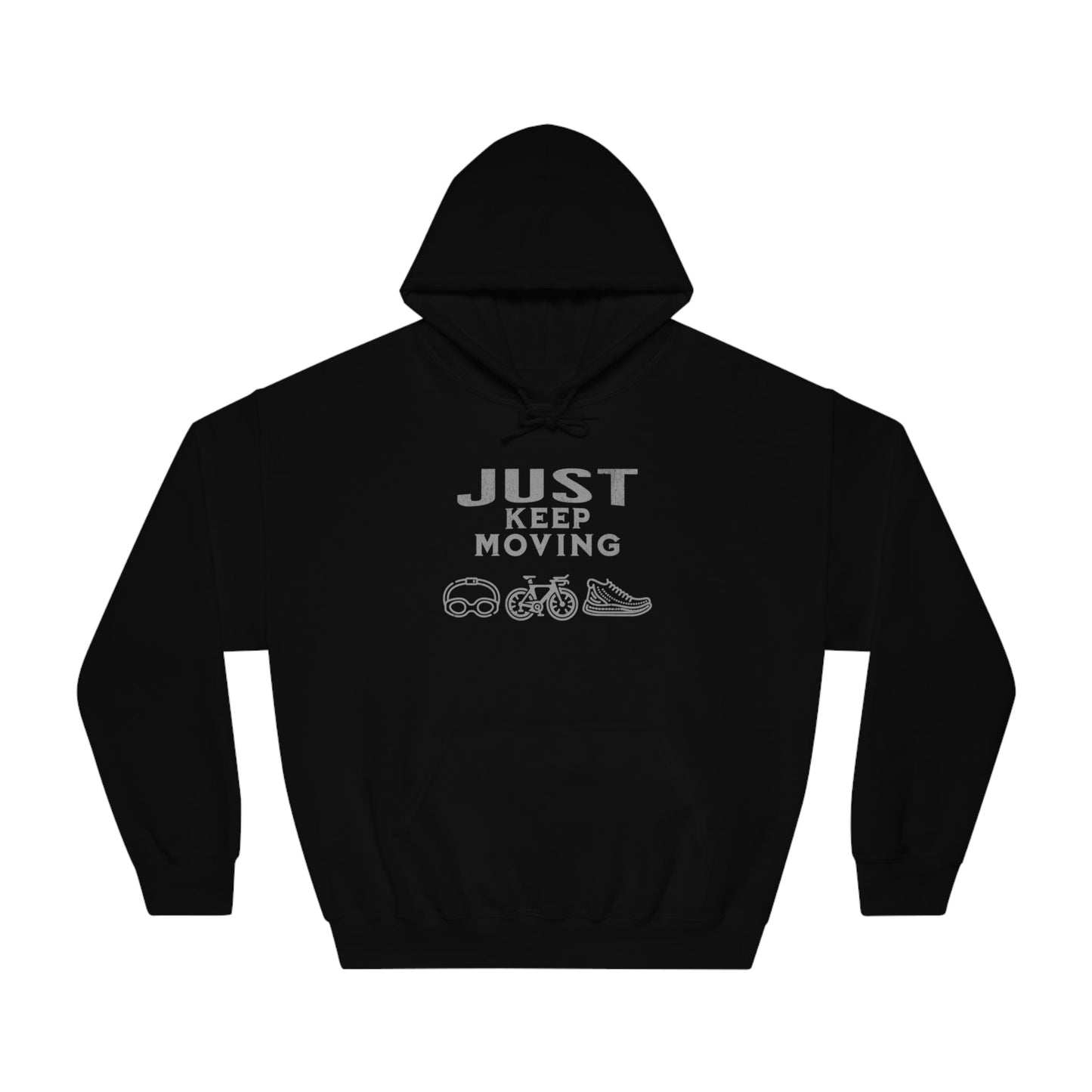 Triathlon - Just Keep Moving, All 3 Logos (Grey print) Hoodie - Unisex - Forward Gear Athletics