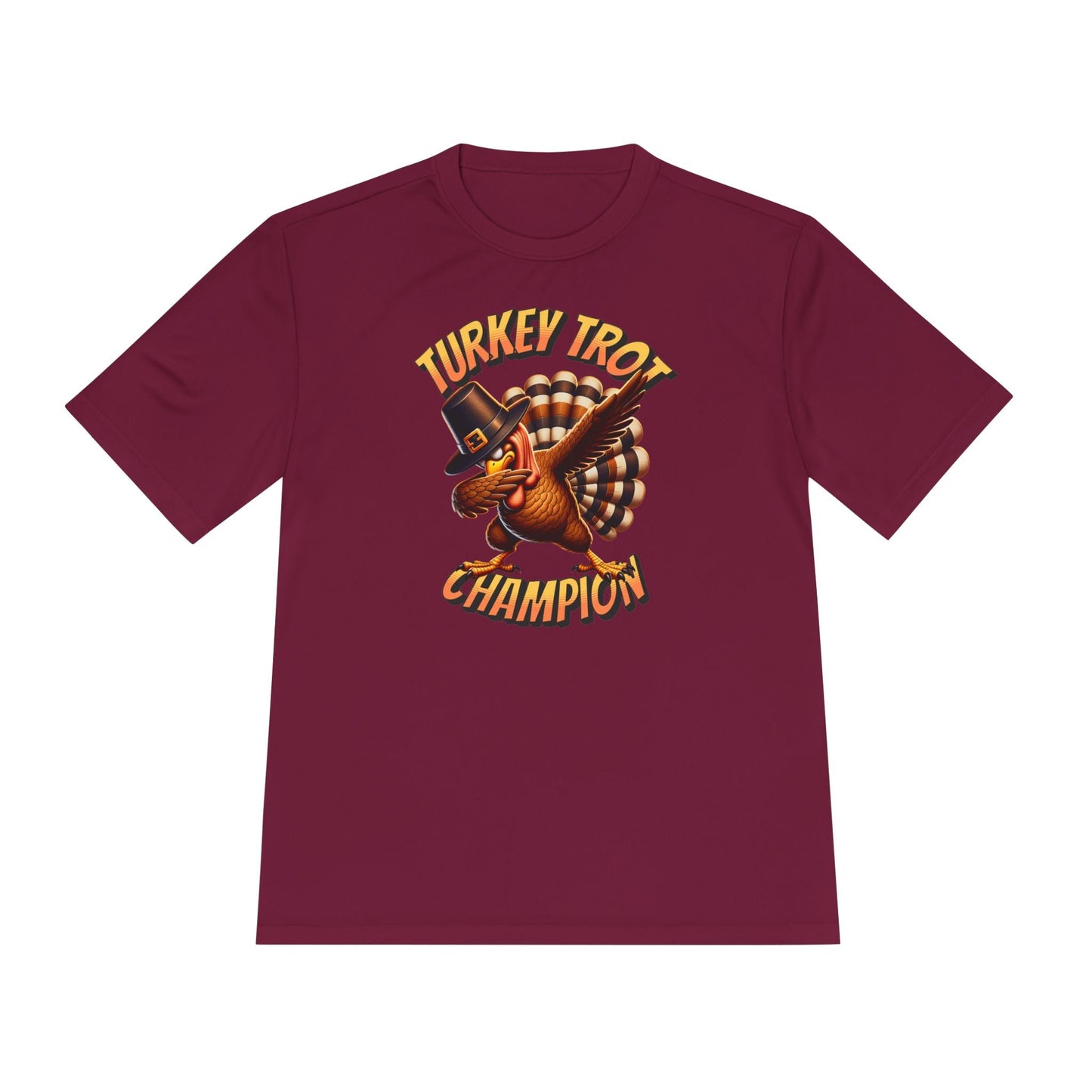 Turkey Trot Champion - Dabbing Turkey - Unisex Moisture Wicking Tee - Forward Gear Athletics