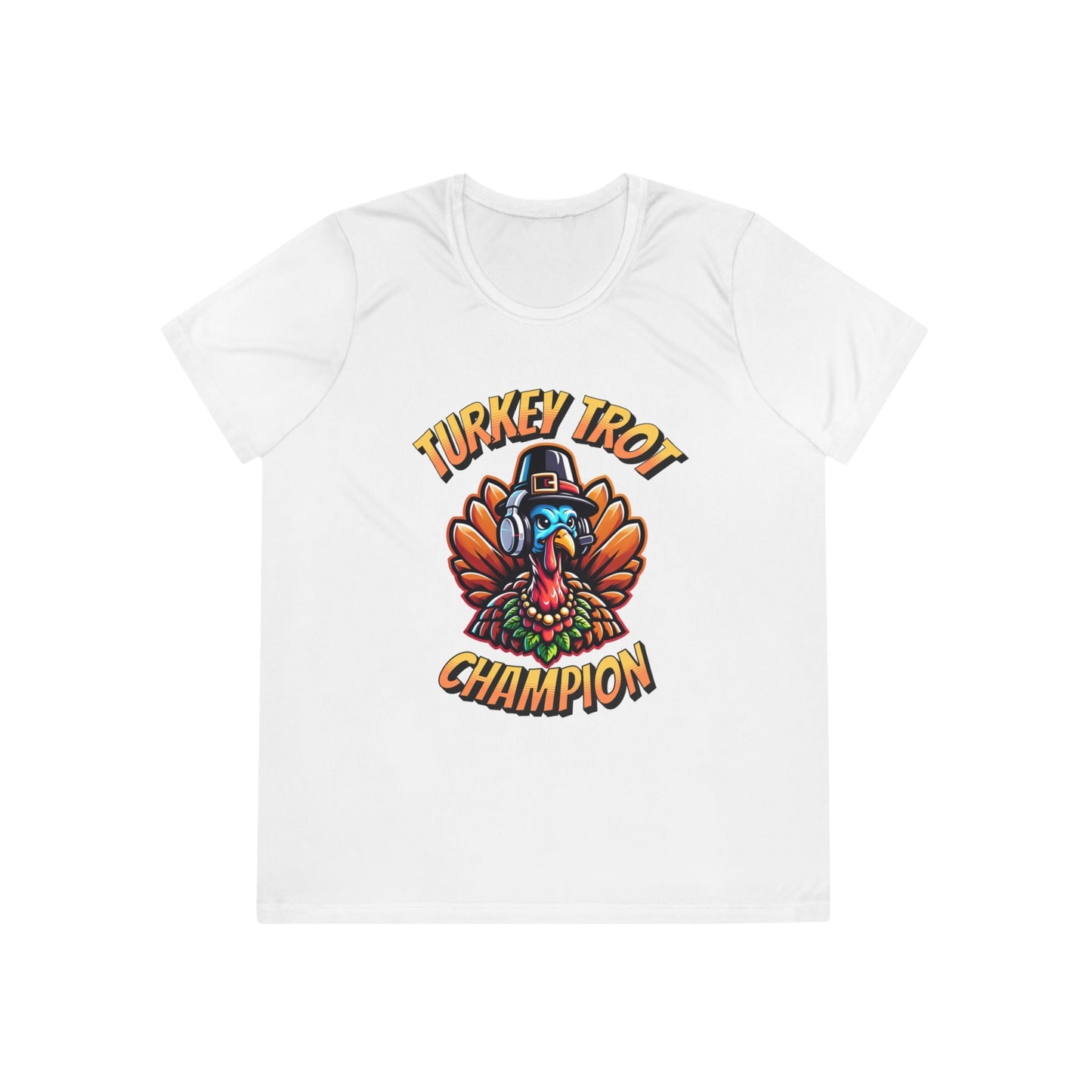 Turkey Trot Champion - Headphone Turkey - Ladies Competitor Tee - Forward Gear Athletics