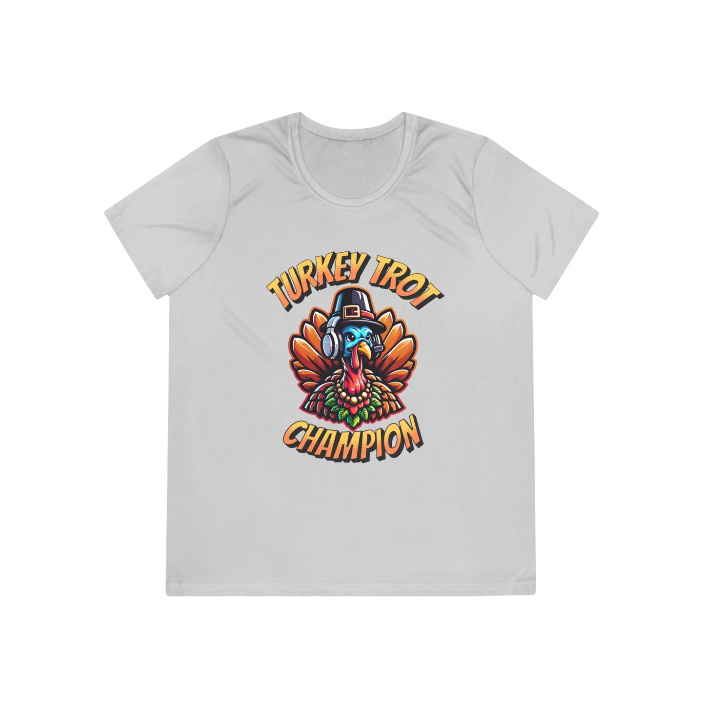 Turkey Trot Champion - Headphone Turkey - Ladies Competitor Tee - Forward Gear Athletics