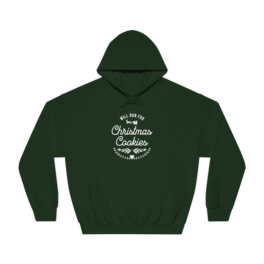 Will Run for Christmas Cookies - Unisex DryBlend Hooded Sweatshirt - Forward Gear Athletics