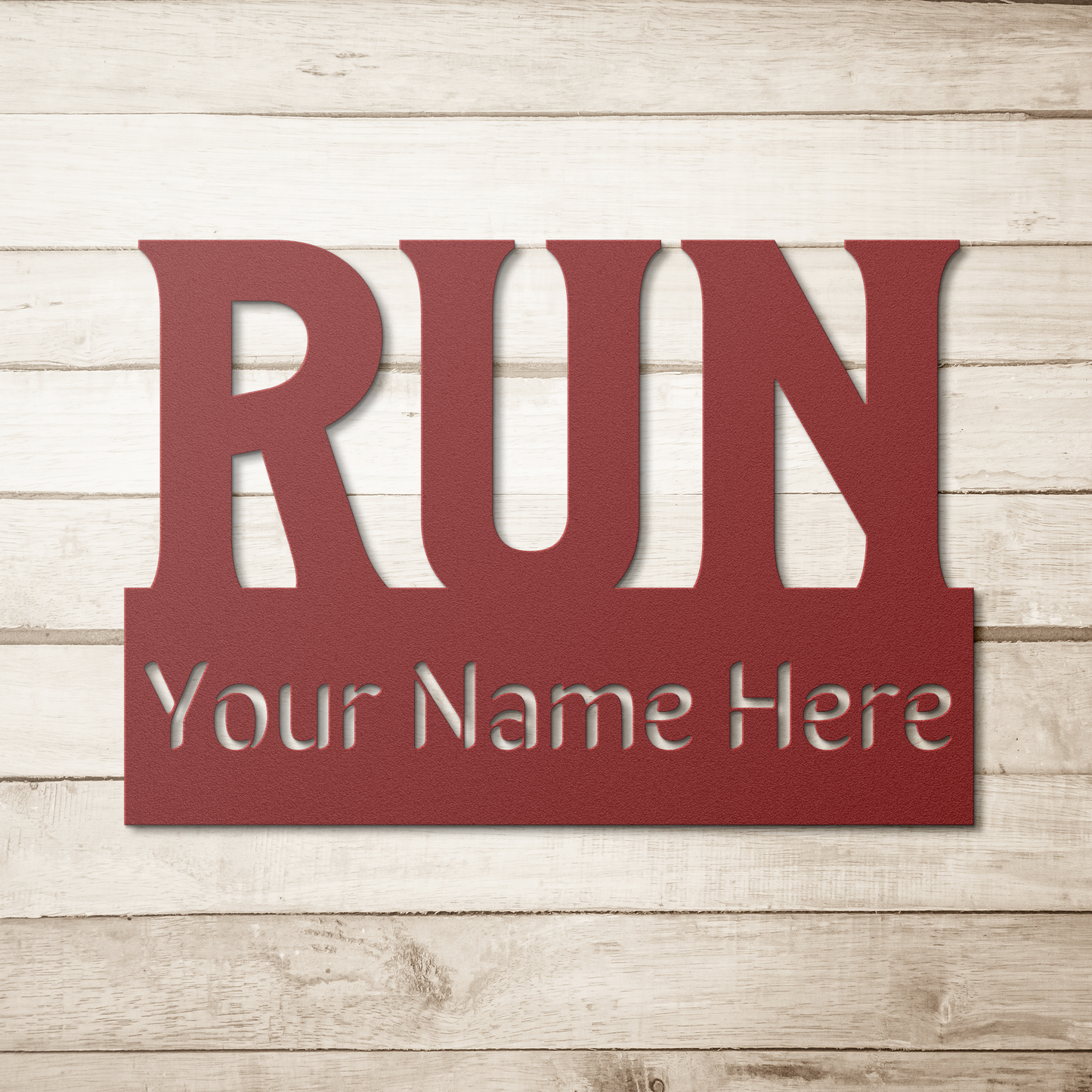 Custom Name - RUN - Die-Cut Metal Sign