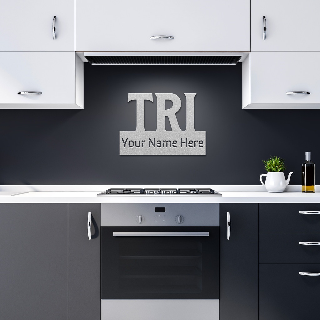 Custom Name - TRI - Die-Cut Metal Sign