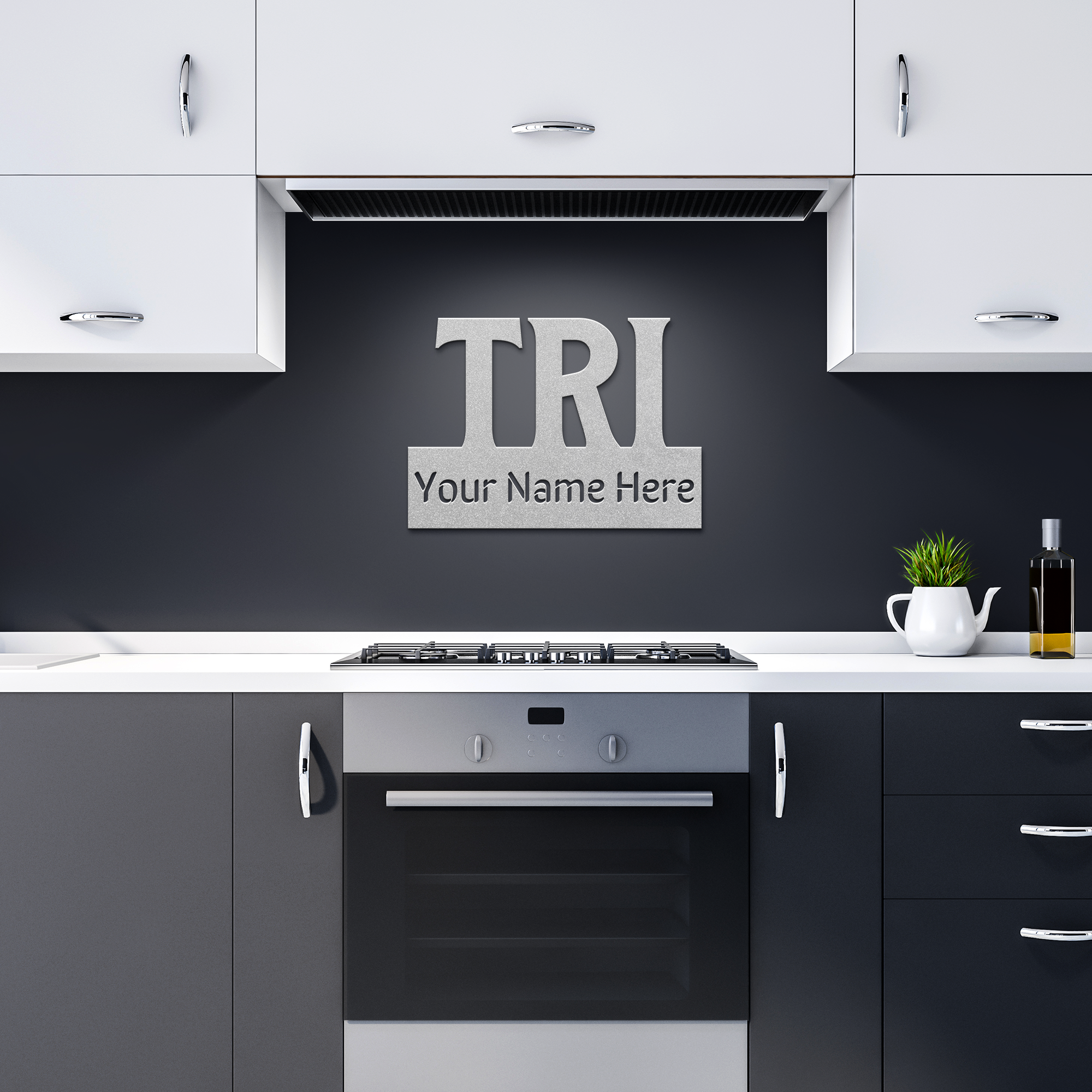 Custom Name - TRI - Die-Cut Metal Sign