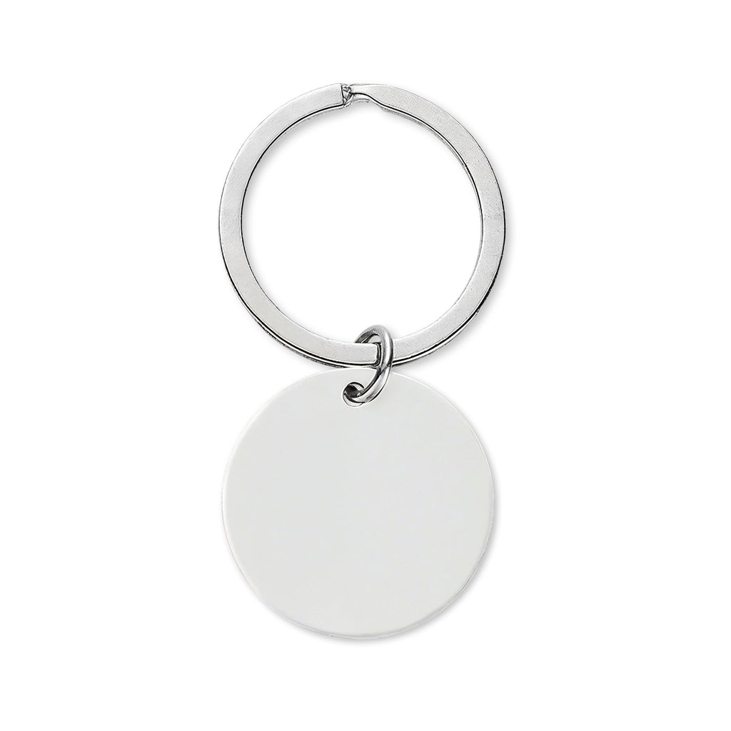 Custom Engraved Finish Time Keychain — Stainless Steel Round Keepsake