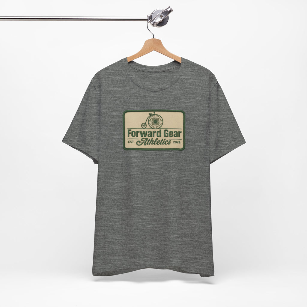 Vintage Bicycle Athletic Tee - Patchwork Design - Forward Gear Athletics