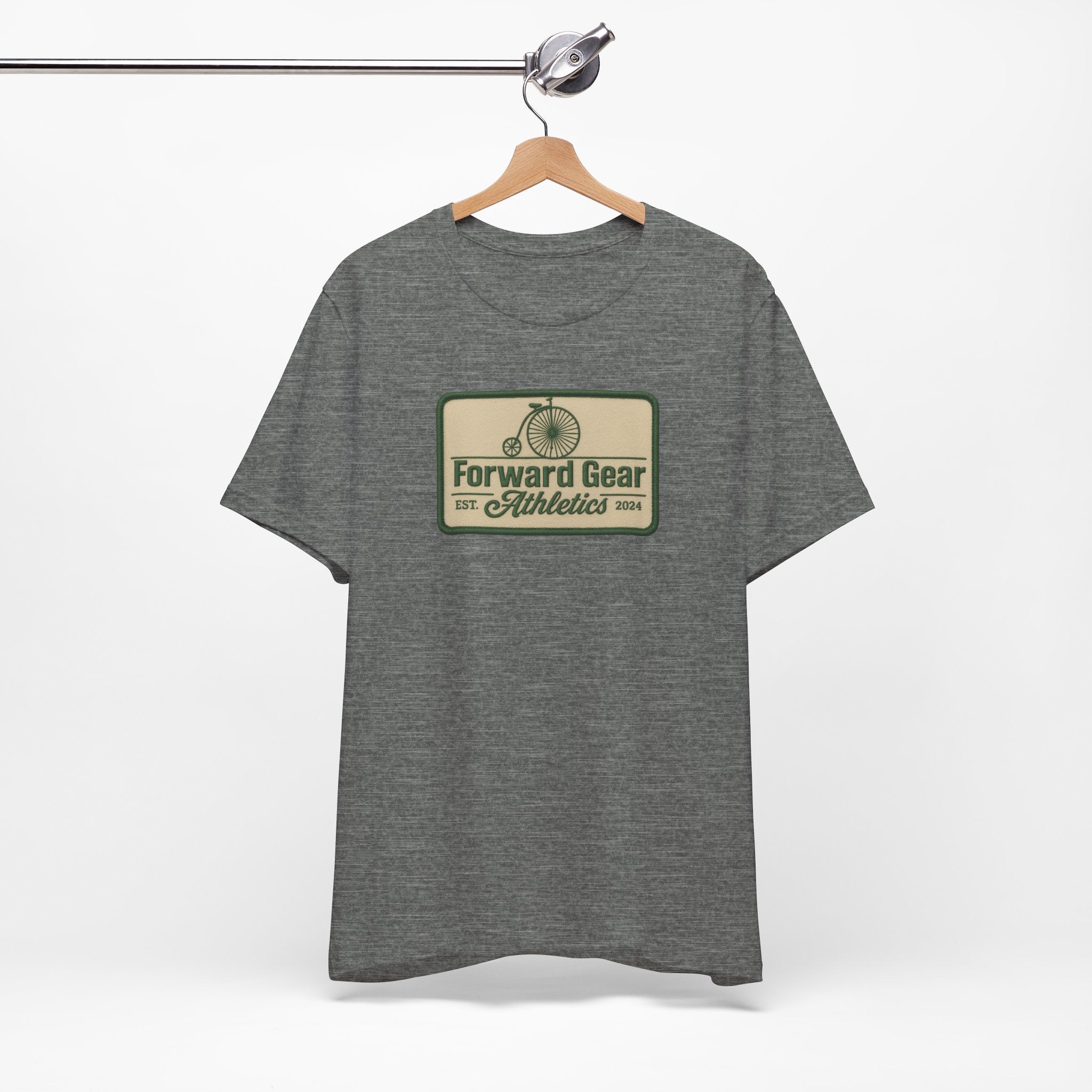 Vintage Bicycle Athletic Tee - Patchwork Design - Forward Gear Athletics
