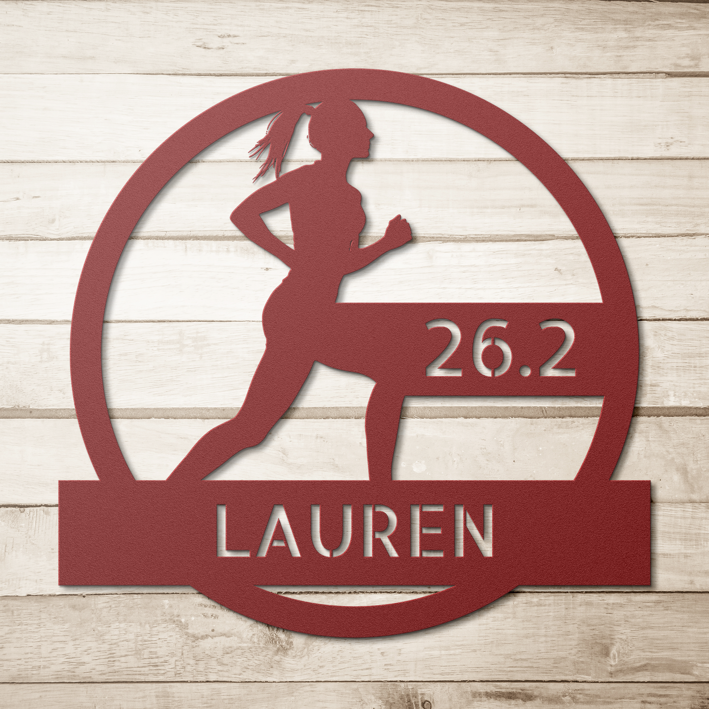 Customizable Female Runner - Metal Die-Cut Wall Art