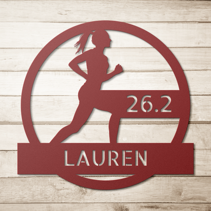 Customizable Female Runner - Metal Die-Cut Wall Art