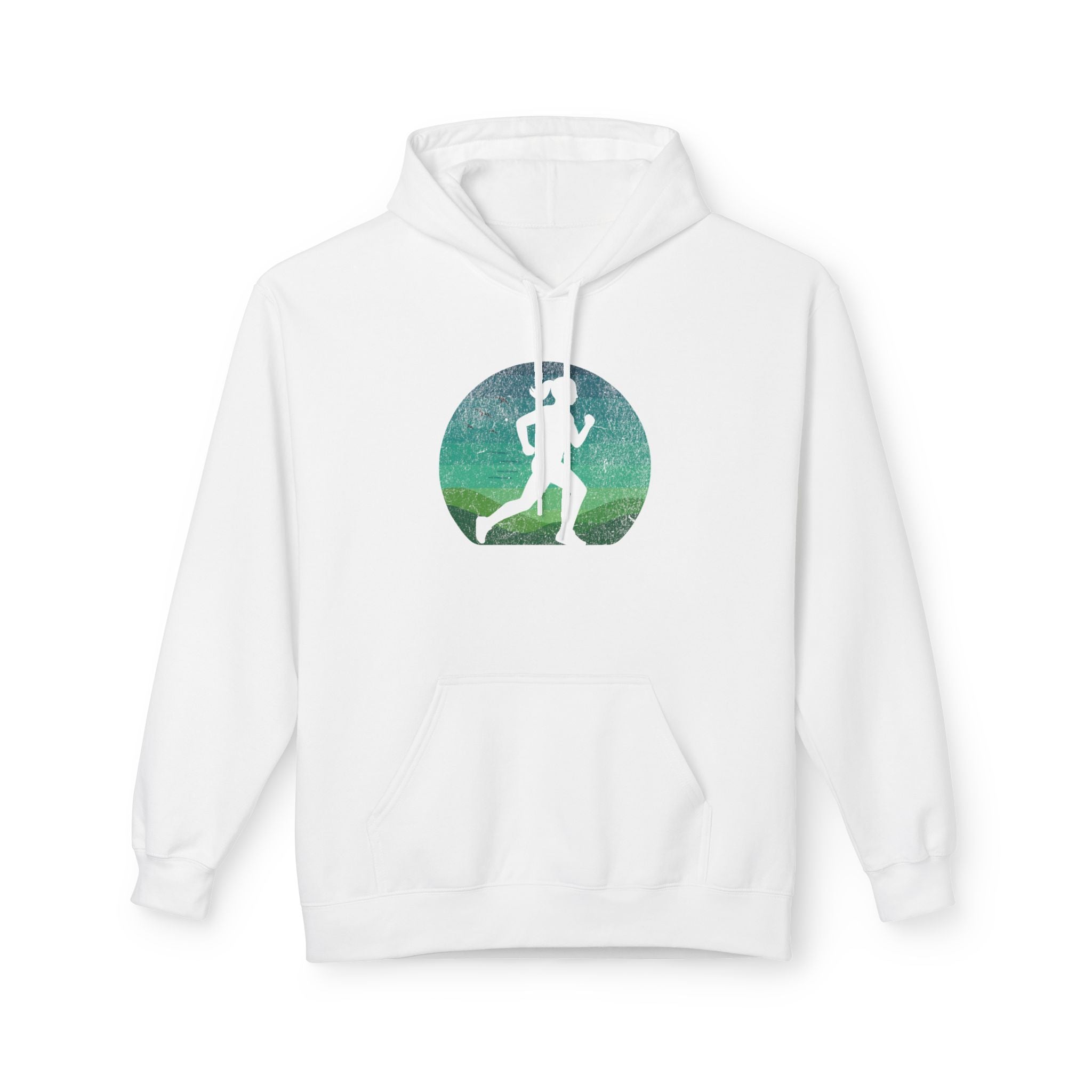 Woman Running Silhouette - Unisex Fleece Hoodie