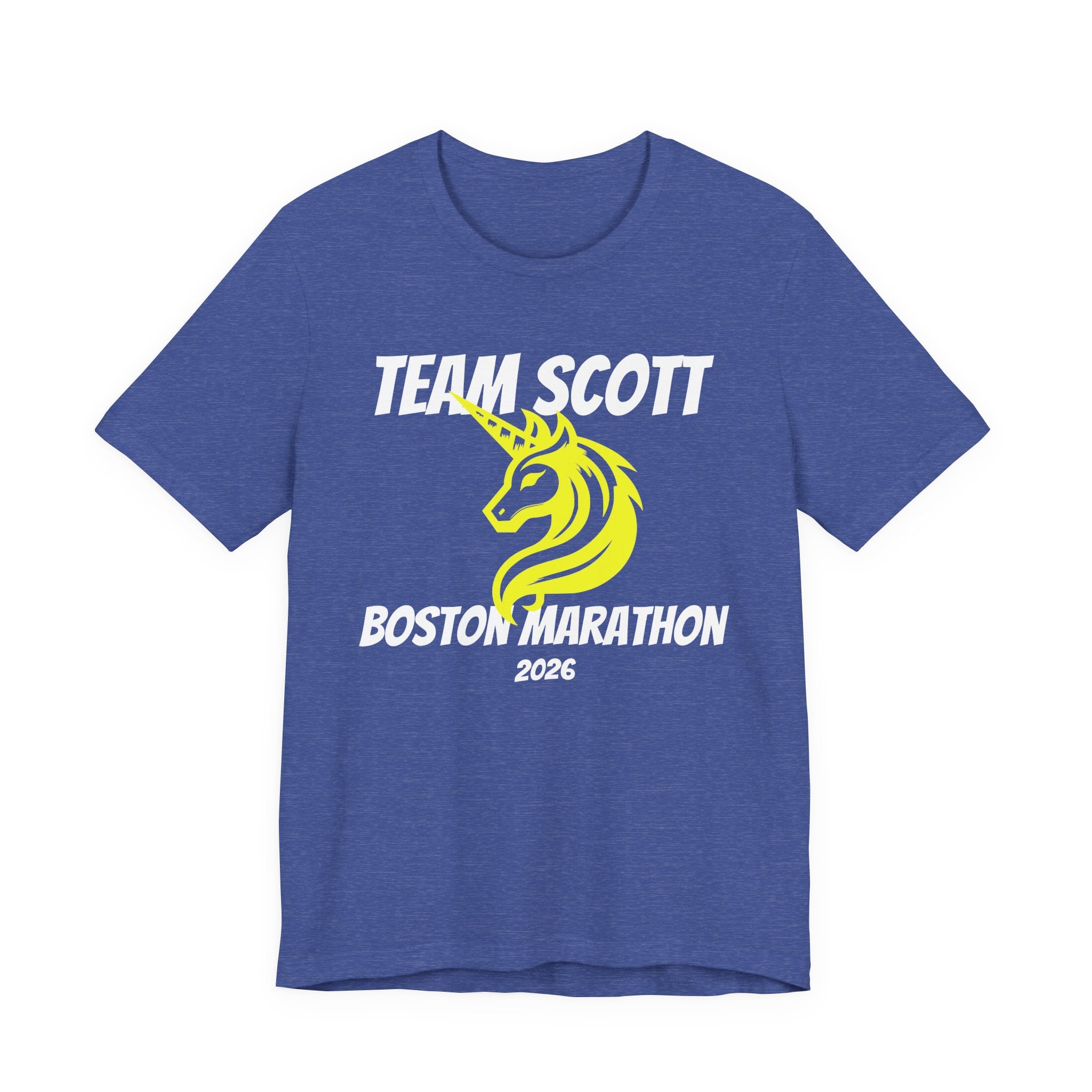 Customized Boston Race Support Crew T-Shirt - Yellow Unicorn