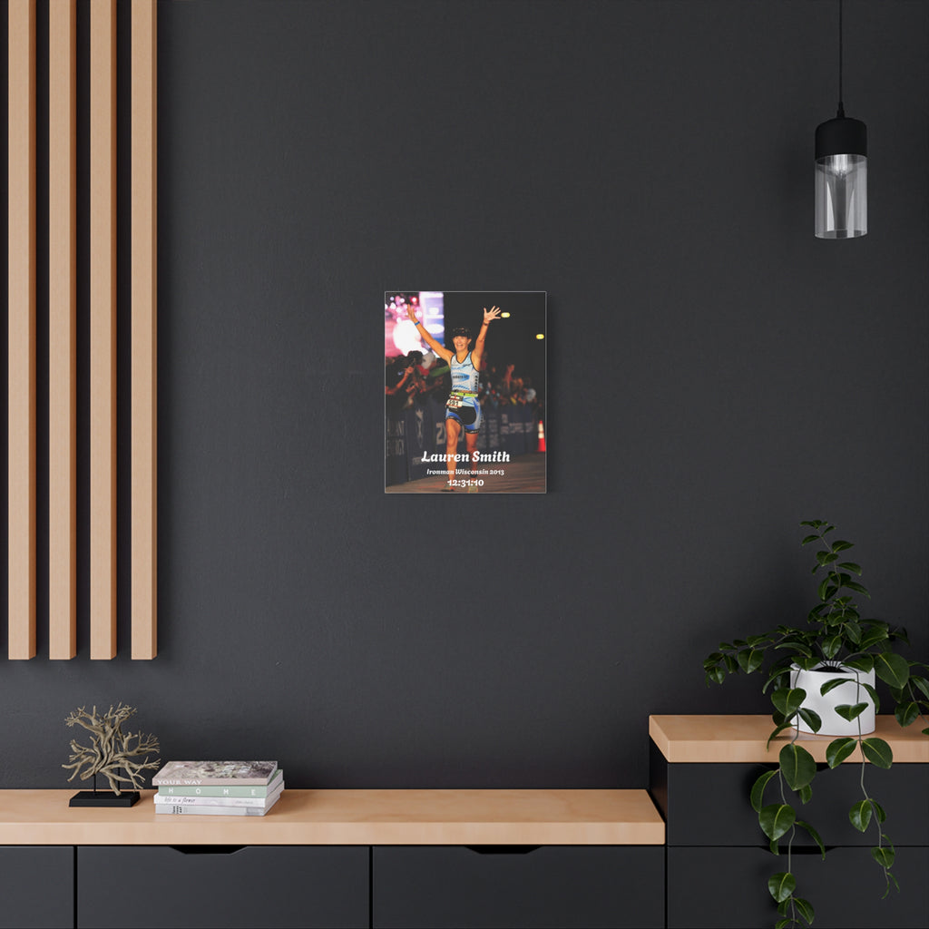 Personalized Race Finish Canvas — Custom Name, Event & Time