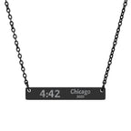 Custom Marathon Finisher Time - Engraved Bar Necklace