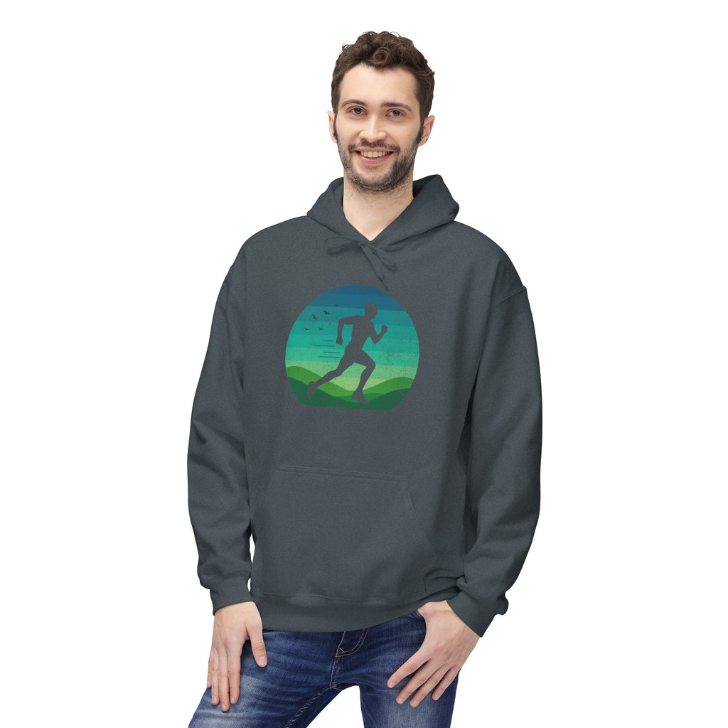 Man Running Silhouette - Unisex Fleece Hoodie