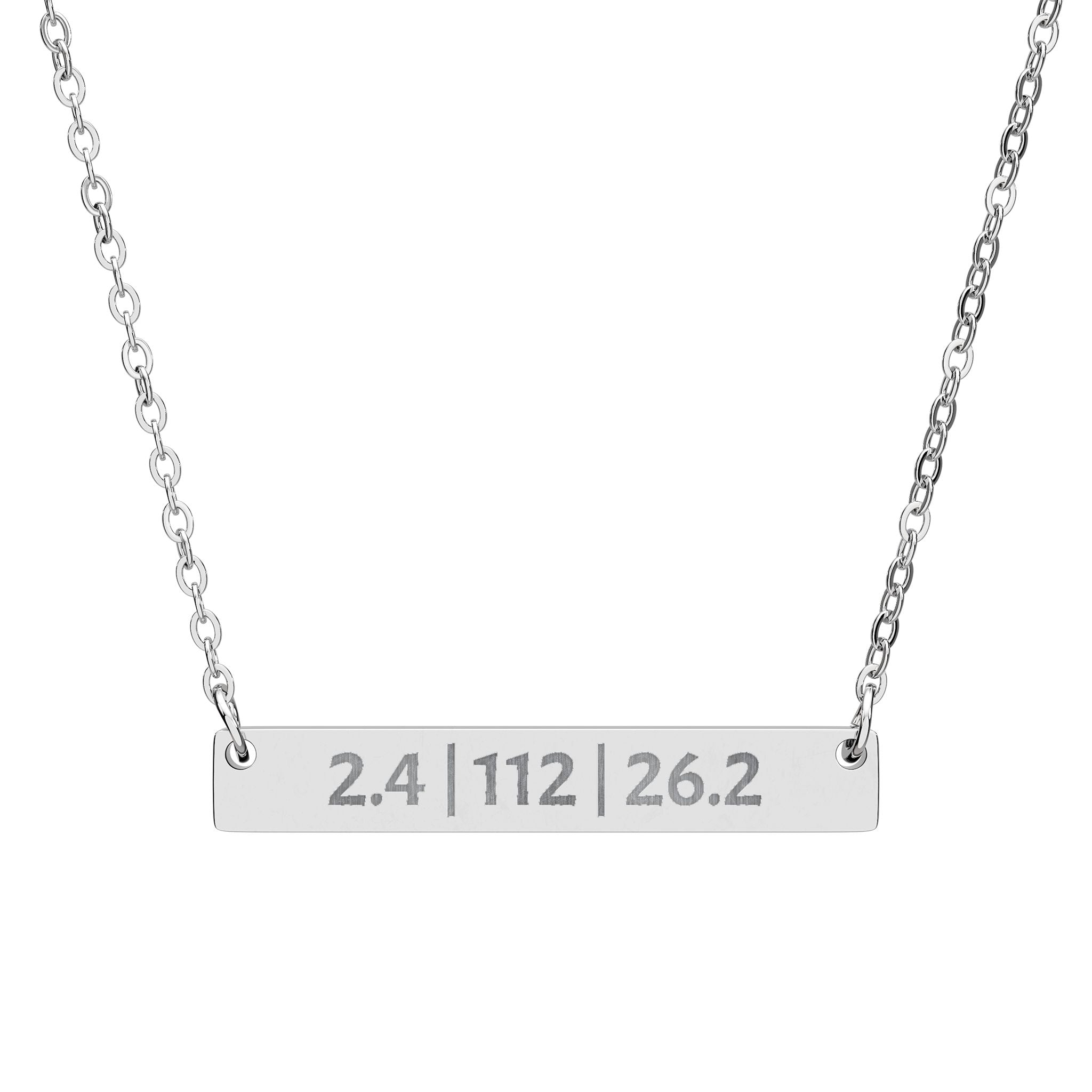 Custom Race Distance - Engraved Bar Necklace