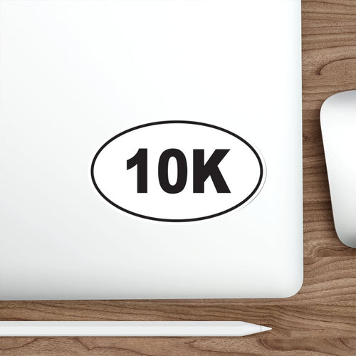 10K (6.2 mile) Distance Race - Oval Die - Cut Vinyl Stickers 5 x 3 - Forward Gear Athletics