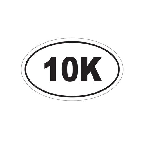 10K (6.2 mile) Distance Race - Oval Die - Cut Vinyl Stickers 5 x 3 - Forward Gear Athletics