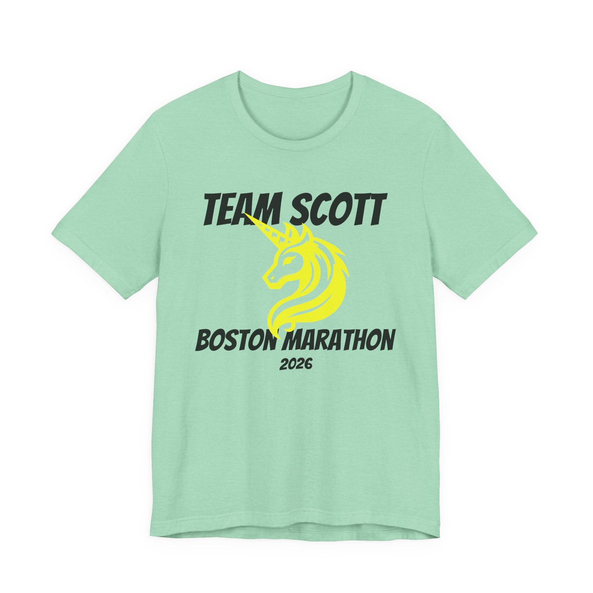 Customized Boston Race Support Crew T-Shirt - Yellow Unicorn