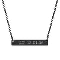 Custom Engraved Horizontal Bar Necklace — 140.6 and Finish Time and Race Name