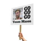Custom Race Sign (White) - Personalized 'Go Go Go' Team with Photo