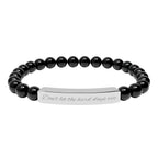 Don't Let the Hard Days Win - Engraved Natural Stone Bead Bracelet