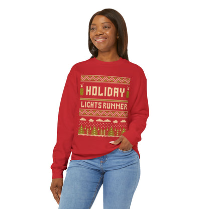 Holiday Lights Runner - Unisex Crewneck Sweatshirt