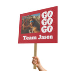 Custom Race Sign (Red) - Personalized 'Go Go Go' Team with Photo