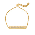 Engraved 'Swim. Bike. Run. Repeat.' Adjustable Bar Bracelet