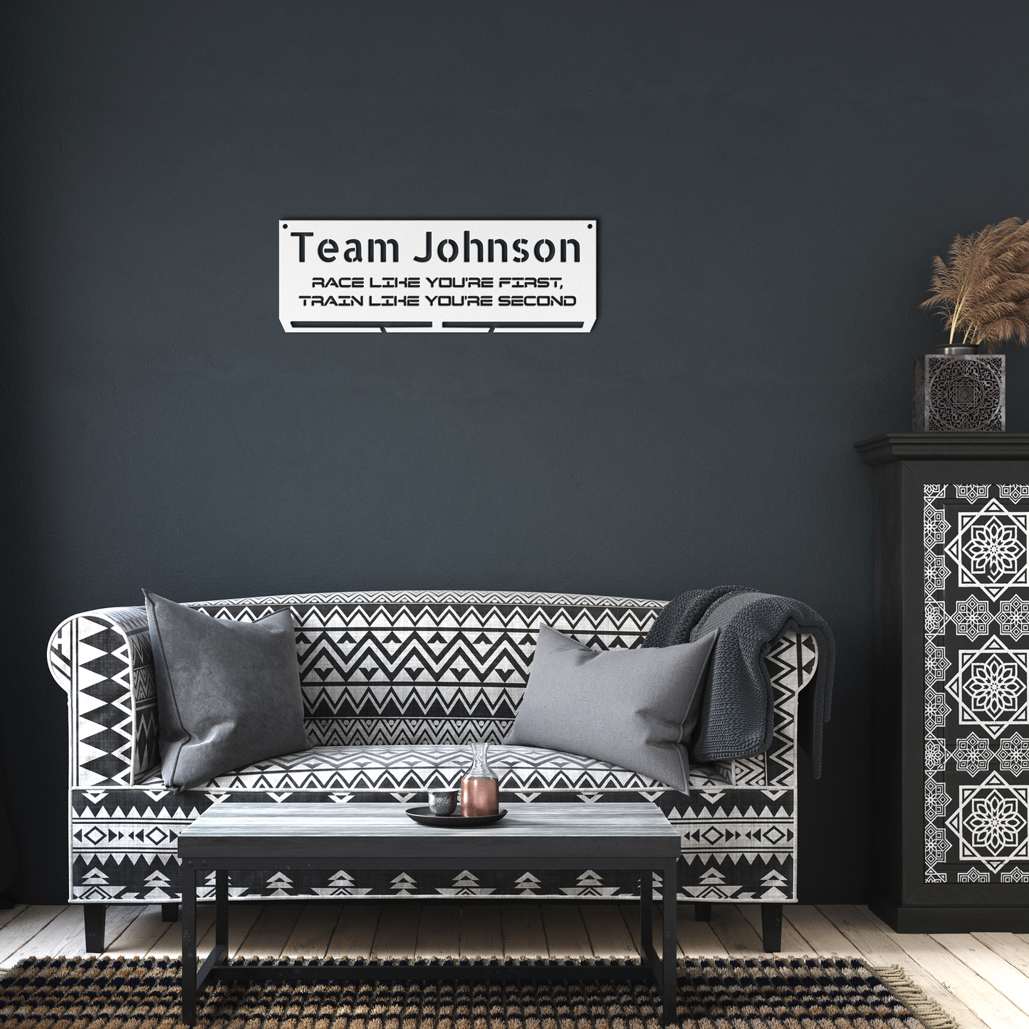 Custom Name - RUNNER Medal Hanger - Die-Cut Metal Sign